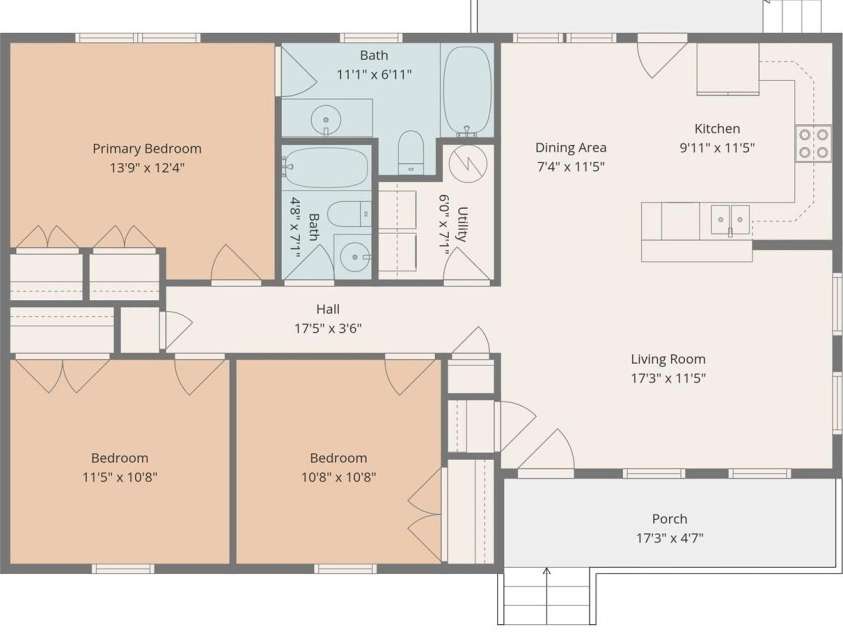 1218 Calhoun Street, Rock Hill, SC 29732.  MLS# CAR4423686, YatesRealty ID 50547. Floorplan