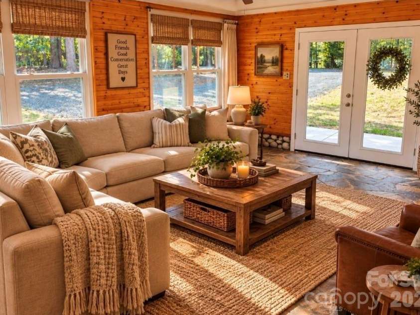 25650 Dunlap Road, Albemarle, NC 28001.  MLS# CAR4423278, YatesRealty ID 50550. Virtually staged as a den or family room. Would also make a great home office.