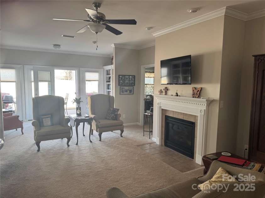 905 Roxburgh Avenue, Rock Hill, SC 29732.  MLS# CAR4237450, YatesRealty ID 5059. View through the great room into back yard.