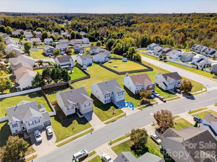 109 Bennett Trail Drive, Mount Holly, NC 28120.  MLS# CAR4424162, YatesRealty ID 50600. Front Air View