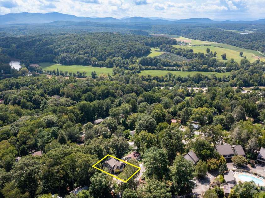 278 Brevard Road, Asheville, NC 28806.  MLS# CAR4408932, YatesRealty ID 50646. Aerial Image with approximate GIS lines