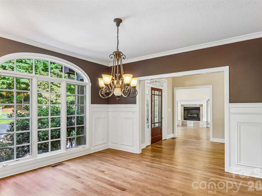 361 Mills River Way, Horse Shoe, NC 28742.  MLS# CAR4423037, YatesRealty ID 50654. Formal dining room with views into the study