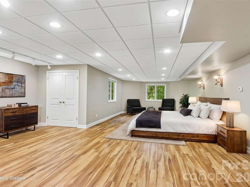 361 Mills River Way, Horse Shoe, NC 28742.  MLS# CAR4423037, YatesRealty ID 50654. Virtually staged basement bedroom