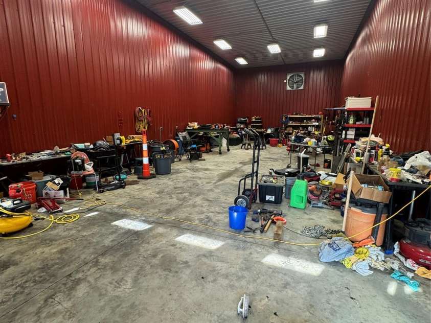 1244 Ross Wright Road, Polkton, NC 28135.  MLS# CAR4421614, YatesRealty ID 50698. Left side of red workshop