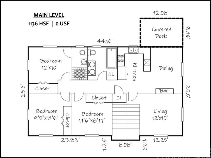 2340 24th Avenue, Hickory, NC 28601.  MLS# CAR4314509, YatesRealty ID 507. Floor Plan Main Level