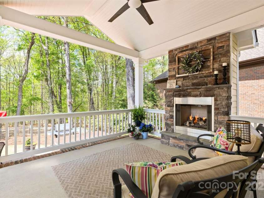 2569 Lower Assembly Drive, Fort Mill, SC 29708.  MLS# CAR4243533, YatesRealty ID 5070. Back Porch w/Vaulted Ceiling & Gas Fireplace