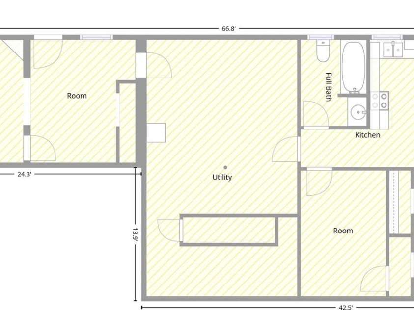 4515 Flowes Store Road, Concord, NC 28025.  MLS# CAR4424276, YatesRealty ID 50701. Basement Layout