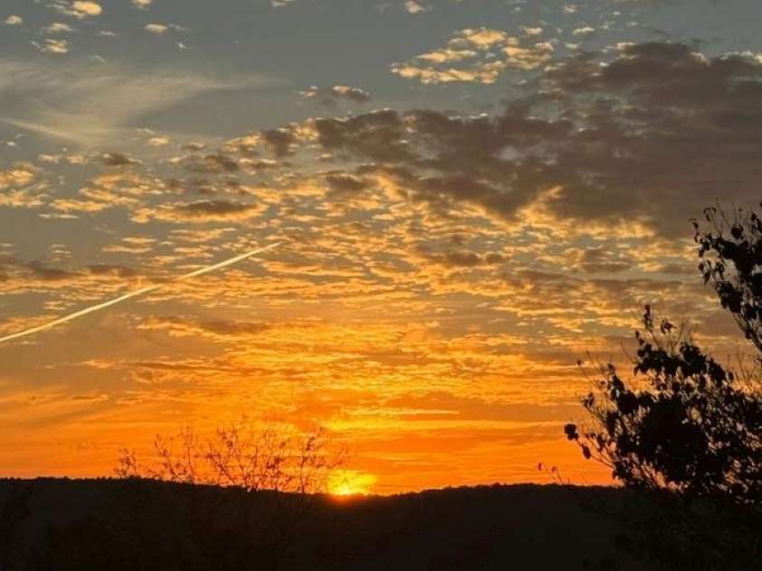 221 Grand View Drive, New London, NC 28127.  MLS# CAR4424419, YatesRealty ID 50833. Sunset from Deck