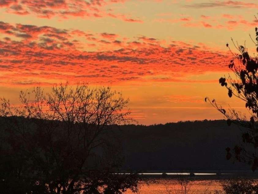 221 Grand View Drive, New London, NC 28127.  MLS# CAR4424419, YatesRealty ID 50833. Sunset from Deck