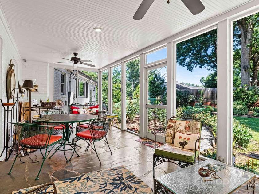 842 North Center Street, Hickory, NC 28601.  MLS# CAR4215232, YatesRealty ID 5087. Screened-In Porch/Rose Garden View