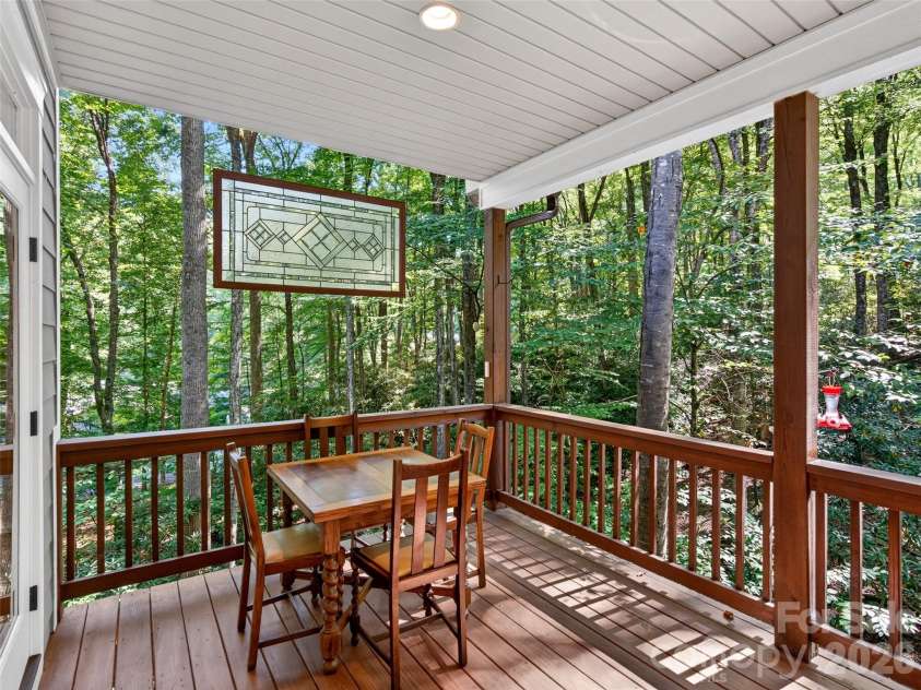 427 Locust Drive, Maggie Valley, NC 28751.  MLS# CAR4424585, YatesRealty ID 50881. Covered Back Porch