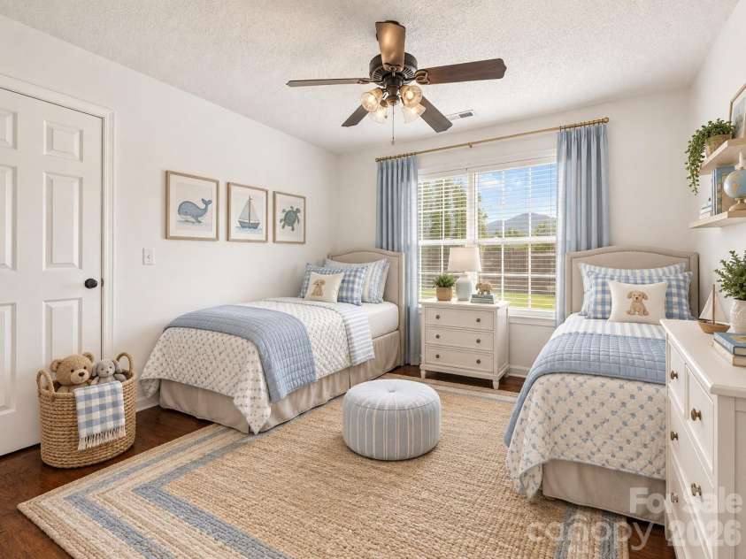 57 Sunberry Trail, Fletcher, NC 28732.  MLS# CAR4424572, YatesRealty ID 50885. 2nd Bedroom (Virtually Staged)