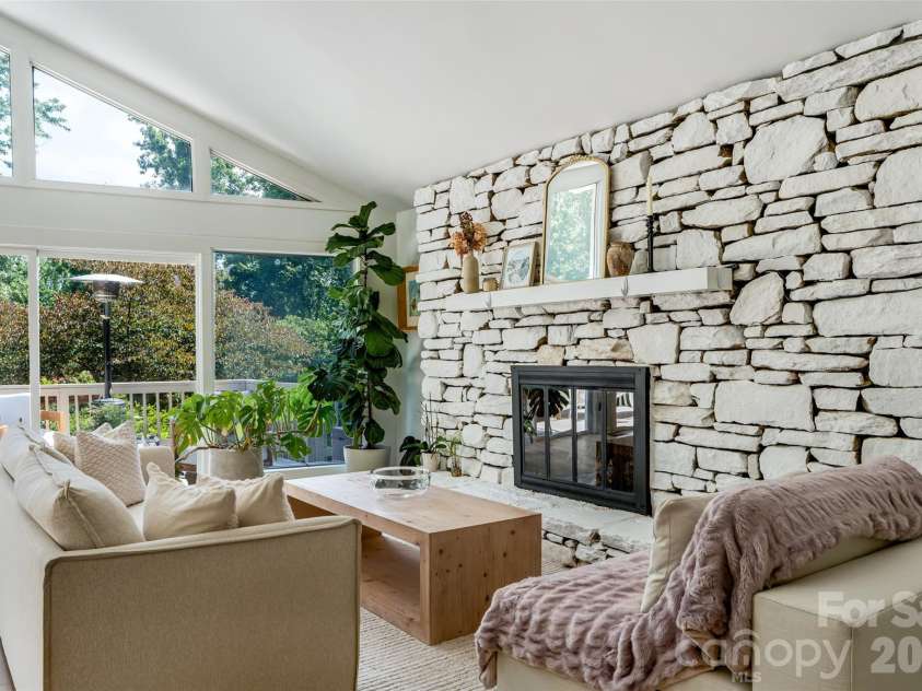 336 Sky Lake Drive, Hendersonville, NC 28739.  MLS# CAR4405648, YatesRealty ID 50927. Brick Fireplace