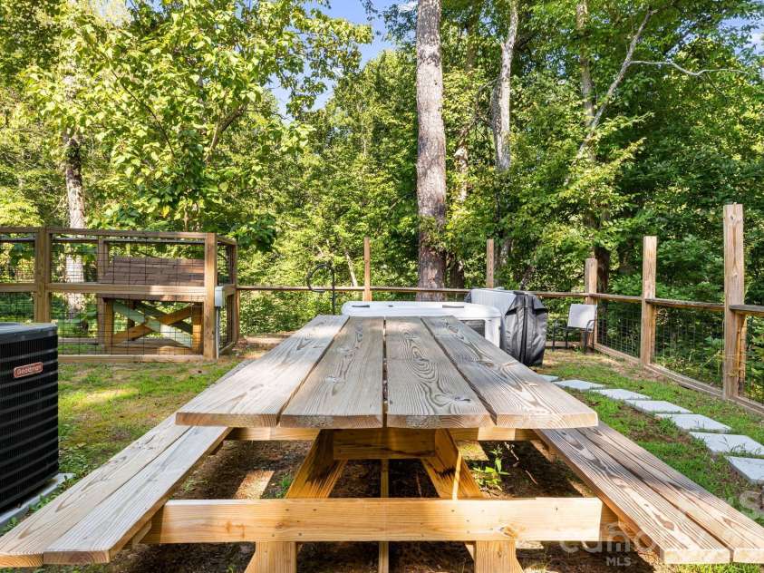 1016 Fontana Road, Bryson City, NC 28713.  MLS# CAR4421387, YatesRealty ID 50952. Back yard picnic table