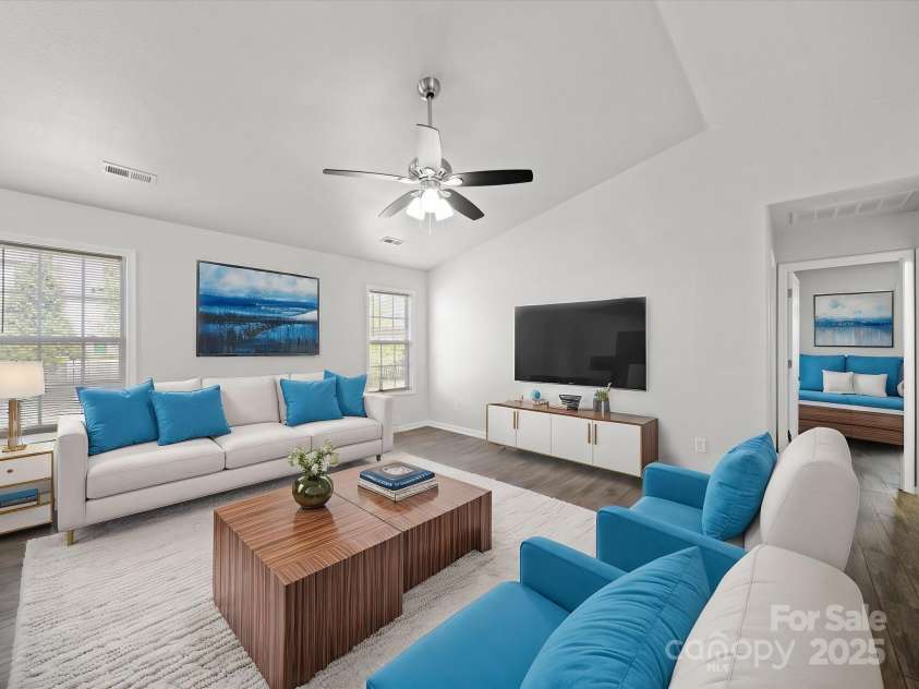 10031 Orchard Grass Court, Charlotte, NC 28278.  MLS# CAR4239438, YatesRealty ID 5105. Family room virtual staging