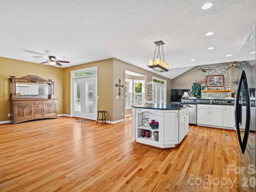 187 Duncan Creek Road, Fletcher, NC 28732.  MLS# CAR4424773, YatesRealty ID 51157. Open kitchen and gathering space