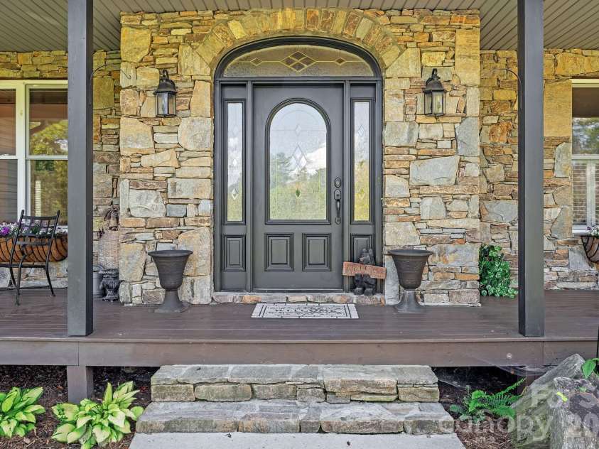 187 Duncan Creek Road, Fletcher, NC 28732.  MLS# CAR4424773, YatesRealty ID 51157. Stone-accented front entry