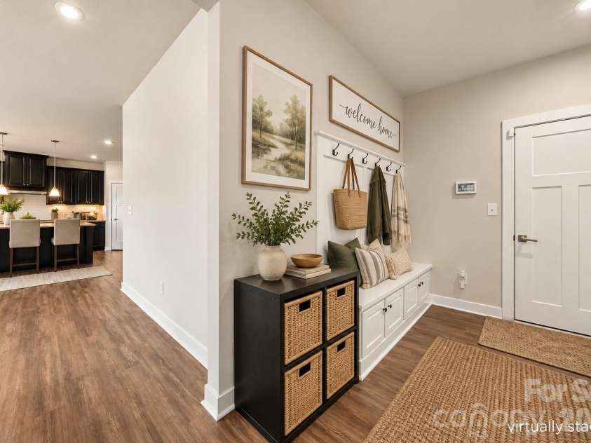 7004 Waterwheel Street, Concord, NC 28025.  MLS# CAR4417065, YatesRealty ID 51167. Virtually Staged Mudroom