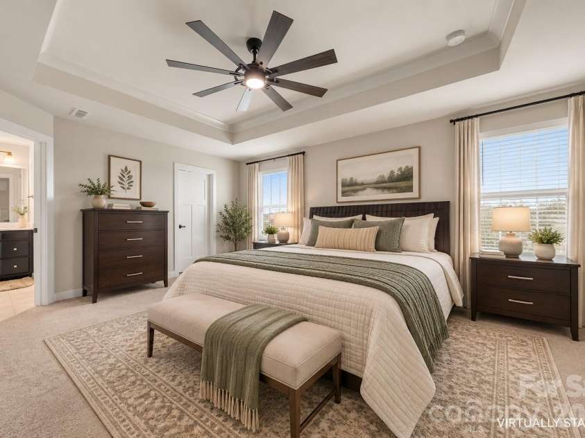 7004 Waterwheel Street, Concord, NC 28025.  MLS# CAR4417065, YatesRealty ID 51167. Virtually Staged Primary Bedroom