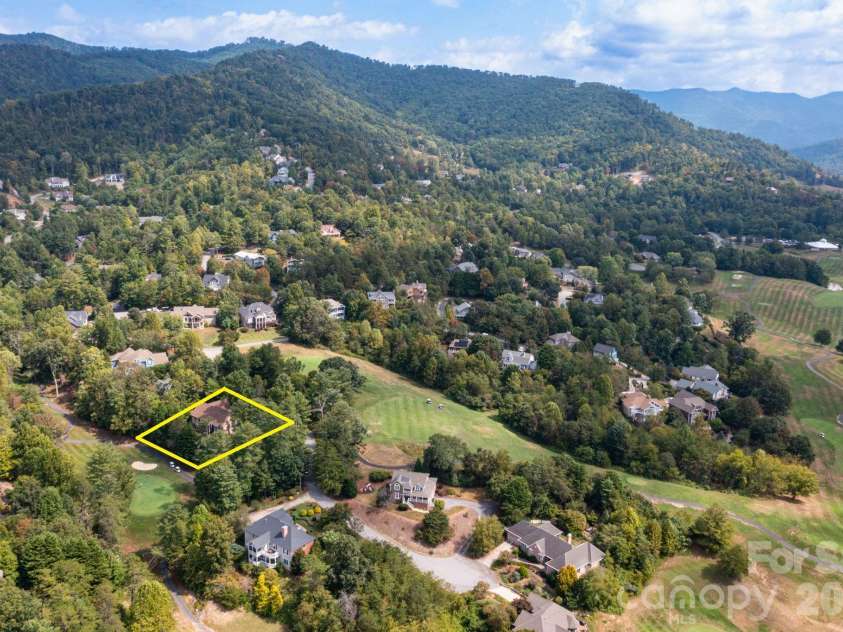 5 Meadowbrook Lane, Weaverville, NC 28787.  MLS# CAR4425213, YatesRealty ID 51199. Aerial Image - Approximate GIS Lines