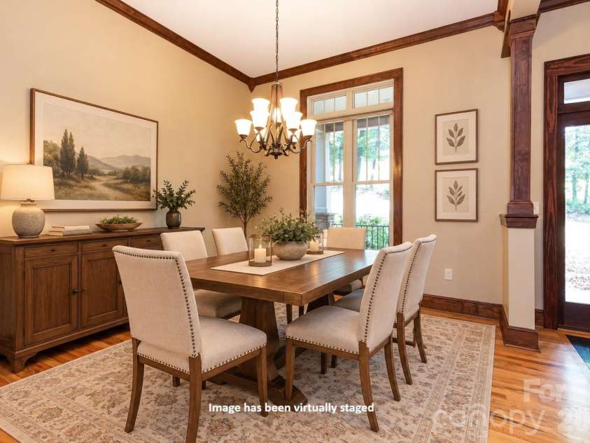 5 Meadowbrook Lane, Weaverville, NC 28787.  MLS# CAR4425213, YatesRealty ID 51199. Dining Room - Virtually Staged
