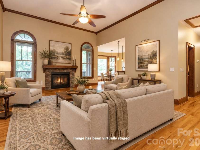 5 Meadowbrook Lane, Weaverville, NC 28787.  MLS# CAR4425213, YatesRealty ID 51199. Living Room - Virtually Staged