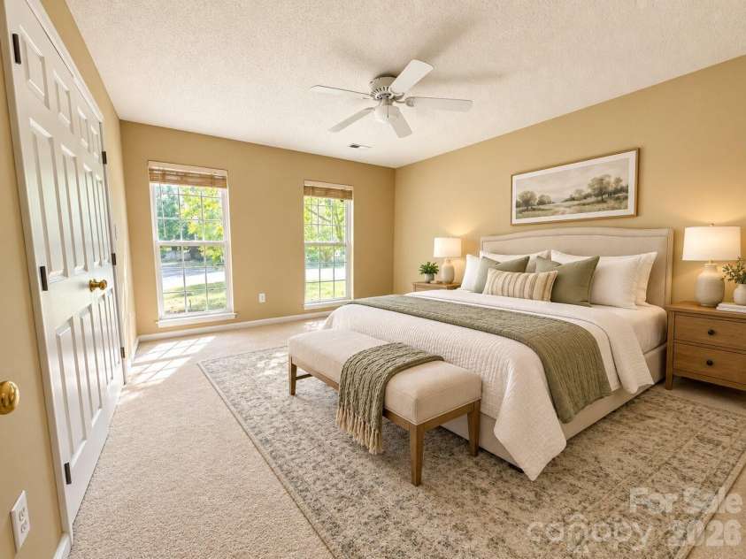 4075 Zebulon Avenue, Concord, NC 28027.  MLS# CAR4425234, YatesRealty ID 51208. Virtual staged master bedroom