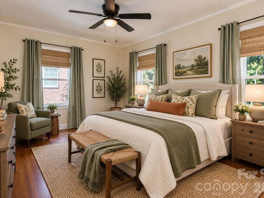 1017 Woodland Drive, Gastonia, NC 28054.  MLS# CAR4425603, YatesRealty ID 51213. Bedroom 2 AI generated vision image