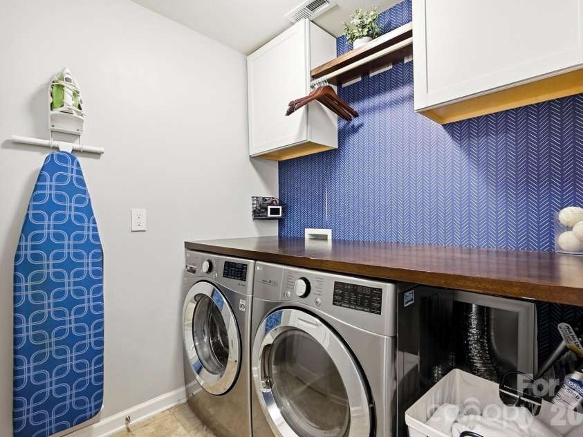 3224 Morgan Clark Road, Charlotte, NC 28208.  MLS# CAR4423182, YatesRealty ID 51257. Updated laundry room with storage and folding table