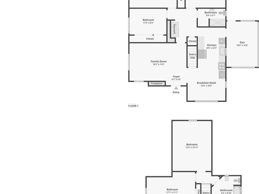 5528 Oak Drive, Charlotte, NC 28216.  MLS# CAR4419898, YatesRealty ID 51263. Combined Floor Plan