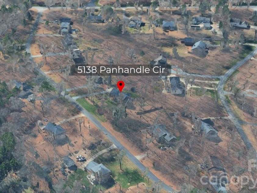 5138 Panhandle Circle, Matthews, NC 28104.  MLS# CAR4407389, YatesRealty ID 51282. Drone View5138 Panhandle CirWeddington, NC 28104