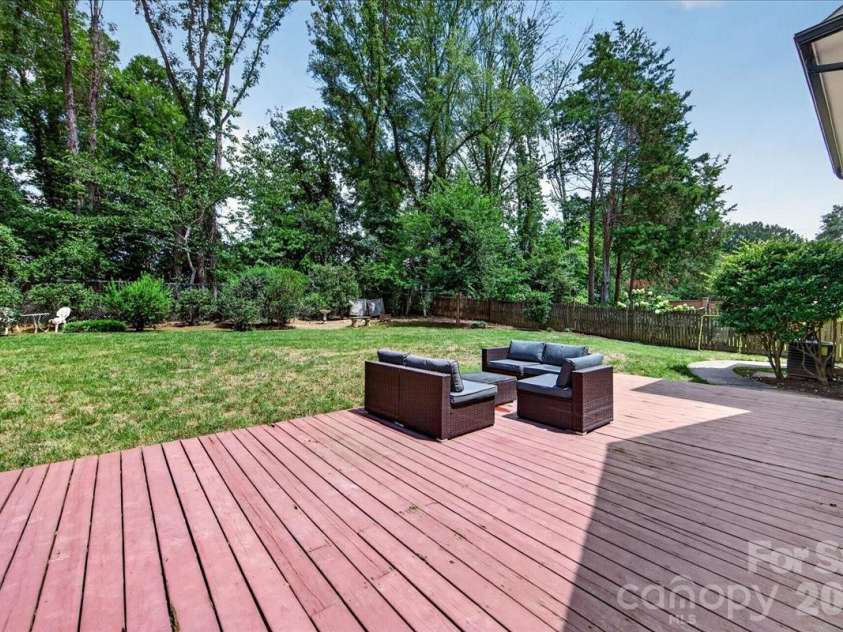 4509 Mullens Ford Road, Charlotte, NC 28226.  MLS# CAR4425762, YatesRealty ID 51379. Deck Overlooking Back Yard