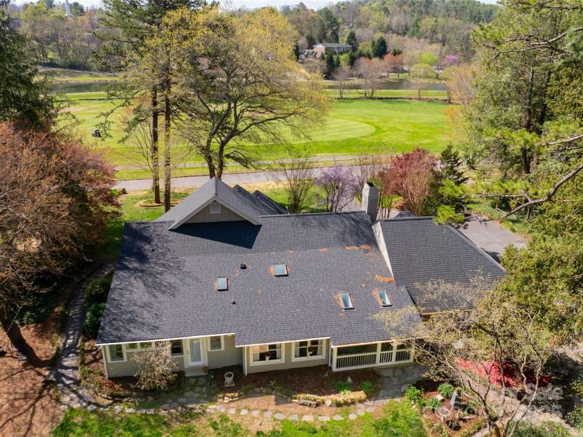 54 Fairway Road, Asheville, NC 28804.  MLS# CAR4238244, YatesRealty ID 5146. Drone - Aerial - Exterior Rear View of Home