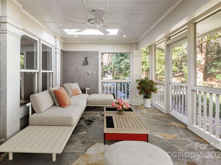 54 Fairway Road, Asheville, NC 28804.  MLS# CAR4238244, YatesRealty ID 5146. Rear Screened-In Porch (Virtual Staging)