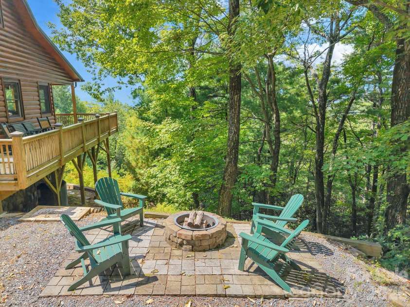 4880 Nightingale Lane, Lenoir, NC 28645.  MLS# CAR4423814, YatesRealty ID 51469. Firepit area with VIEWS!
