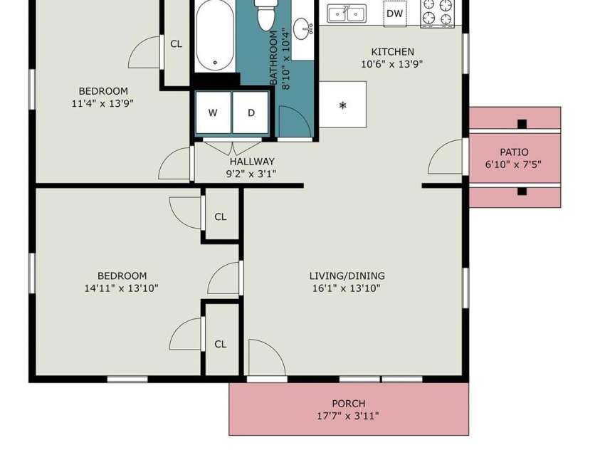 925 Chestnut Street, Gastonia, NC 28054.  MLS# CAR4425865, YatesRealty ID 51491. Floorplan- Measurements