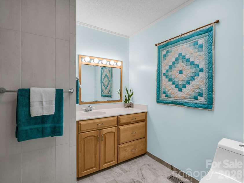 141 Shadow Creek Lane, Columbus, NC 28722.  MLS# CAR4357339, YatesRealty ID 5150. Primary bath vanity.