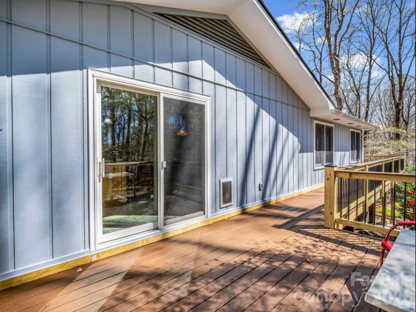 141 Shadow Creek Lane, Columbus, NC 28722.  MLS# CAR4357339, YatesRealty ID 5150. The deck is also accessible from the kitchen slider.