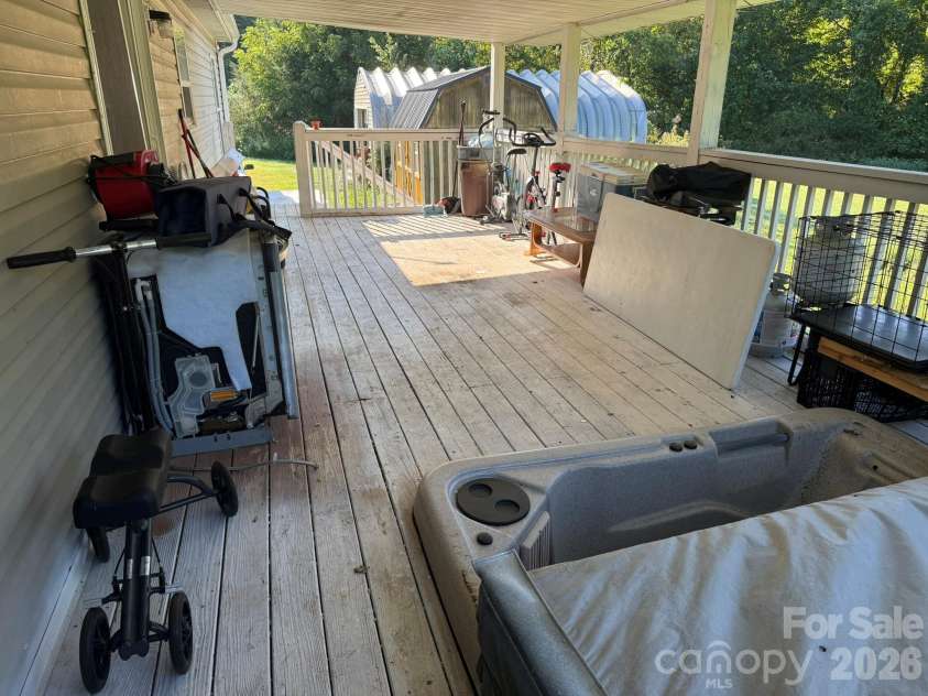 907 Epley Drive, Marion, NC 28752.  MLS# CAR4424716, YatesRealty ID 51528. Back deck