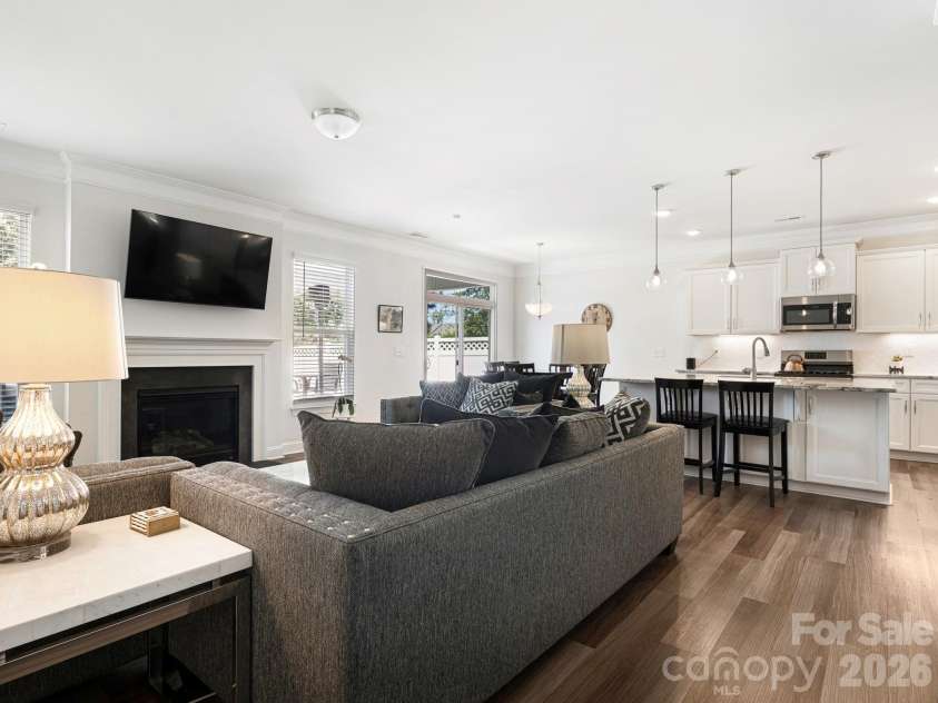 6008 Hampstead Pond Lane, Charlotte, NC 28105.  MLS# CAR4419795, YatesRealty ID 51529. Great Room open to kitchen