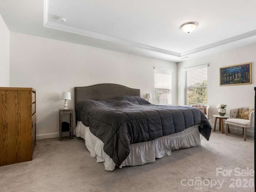 6008 Hampstead Pond Lane, Charlotte, NC 28105.  MLS# CAR4419795, YatesRealty ID 51529. Owner's Suite Bedroom with tray ceiling