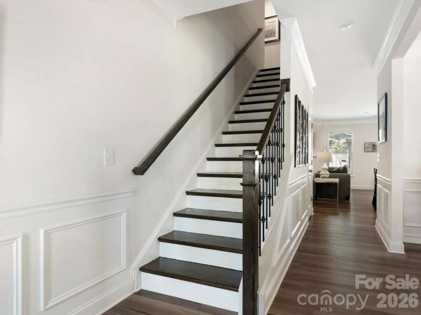 6008 Hampstead Pond Lane, Charlotte, NC 28105.  MLS# CAR4419795, YatesRealty ID 51529. Stairs to second level
