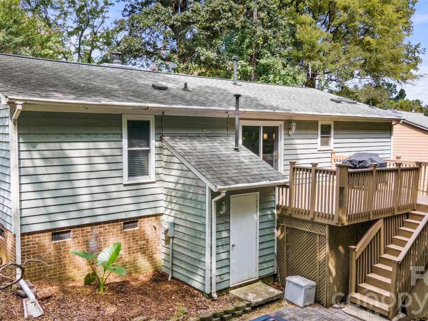 11218 Mallard Crossing Drive, Charlotte, NC 28262.  MLS# CAR4425577, YatesRealty ID 51530. Storage space at back of home