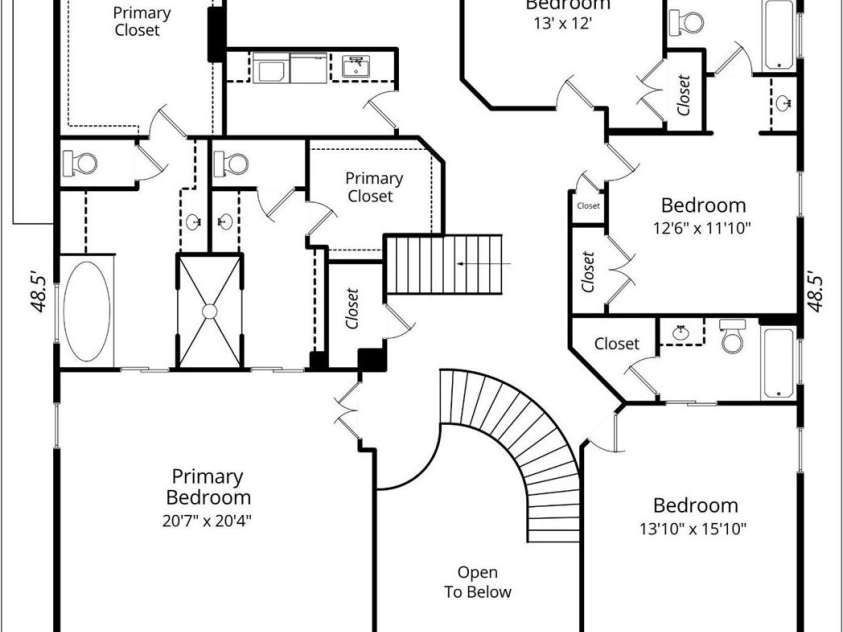 1104 Longwood Court, Matthews, NC 28104.  MLS# CAR4424764, YatesRealty ID 51561. Second Floor floorplan