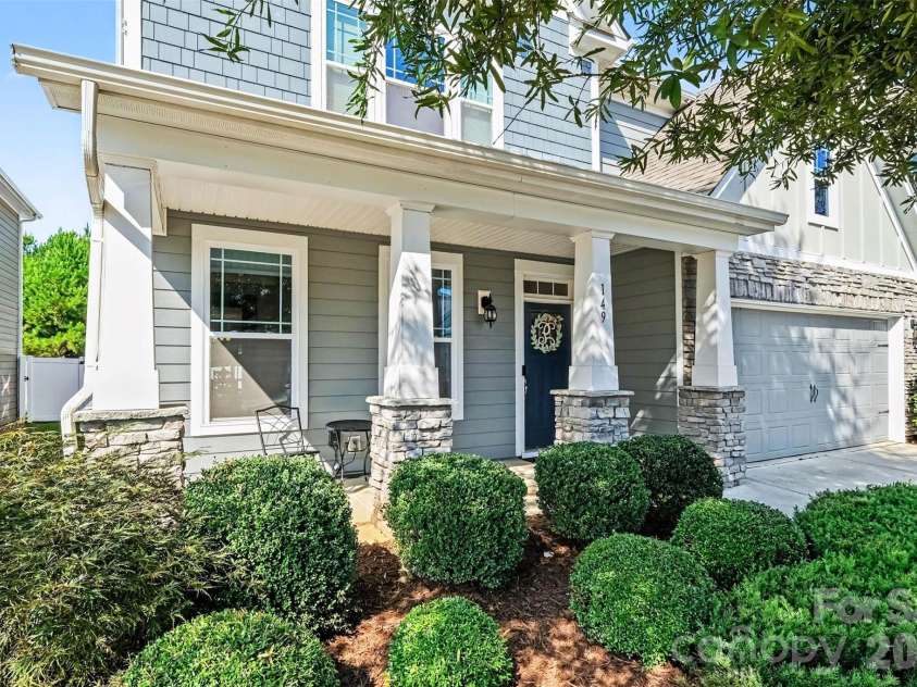 149 Longleaf Drive, Mooresville, NC 28117.  MLS# CAR4424546, YatesRealty ID 51571. Spacious front porch!