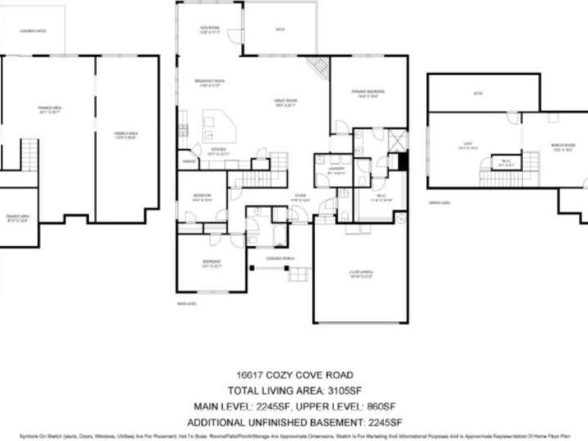 16617 Cozy Cove Road, Charlotte, NC 28278.  MLS# CAR4304689, YatesRealty ID 5158. Floor Plan