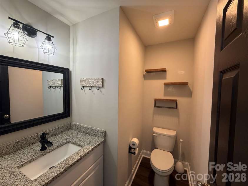 3568 Crow Burk Road, Pageland, SC 29728.  MLS# CAR4424492, YatesRealty ID 51582. Half bath downstairs