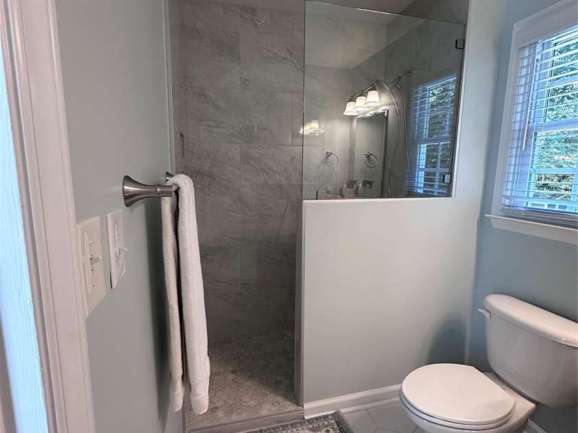 642 Furrow Drive, Charlotte, NC 28270.  MLS# CAR4424607, YatesRealty ID 51591. Updated Primary bath with walk-in shower