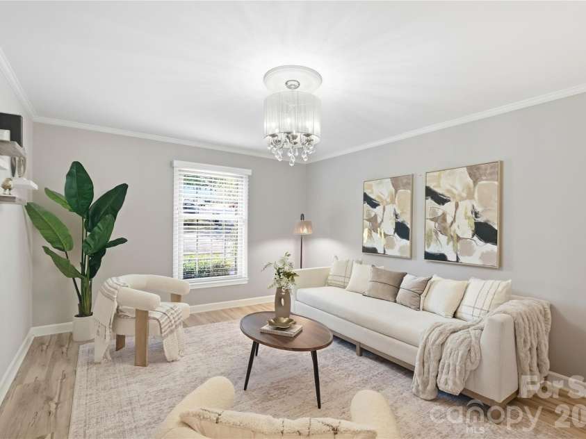 6816 Dumbarton Drive, Charlotte, NC 28210.  MLS# CAR4423174, YatesRealty ID 51621. Living Room/ Office / Flex Space with French Doors