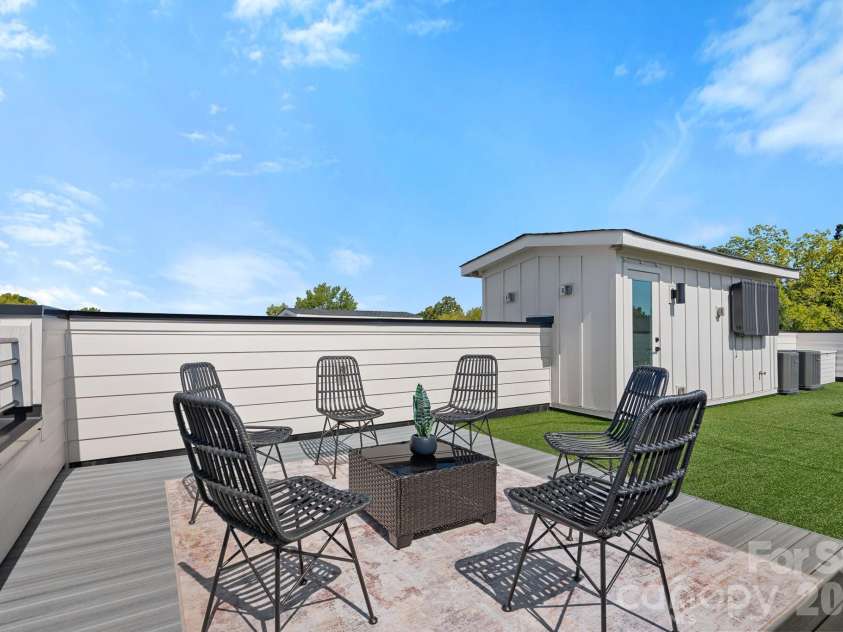 910 Van Every Street, Charlotte, NC 28205.  MLS# CAR4424577, YatesRealty ID 51651. Trex deck on rooftop terrace